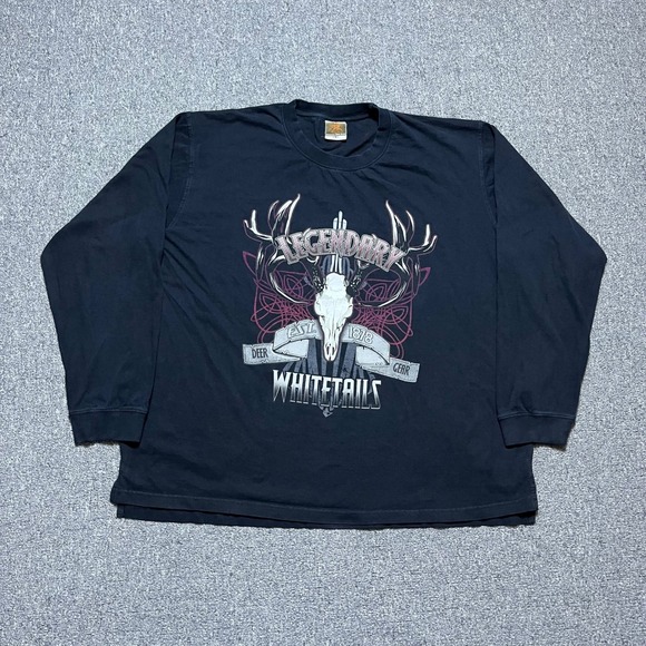 Legendary Whitetails Other - Legendary Whitetails Graphic T-Shirt 2XL Black Long Sleeve Deer Skull Hunting